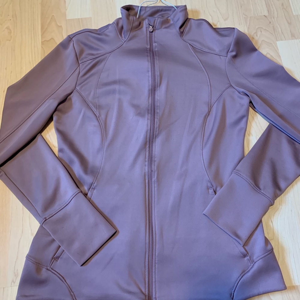 purple workout zip up